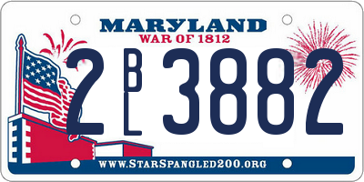 MD license plate 2BL3882