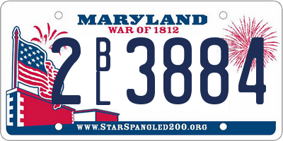 MD license plate 2BL3884