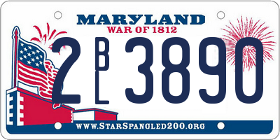 MD license plate 2BL3890