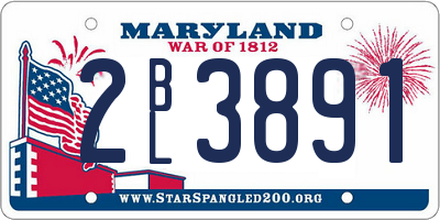 MD license plate 2BL3891