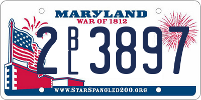 MD license plate 2BL3897