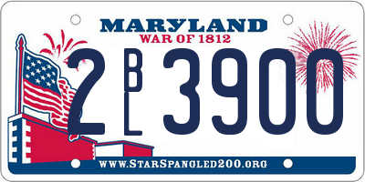 MD license plate 2BL3900