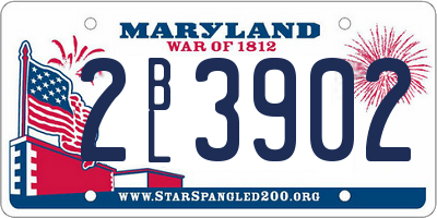 MD license plate 2BL3902