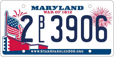 MD license plate 2BL3906