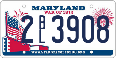 MD license plate 2BL3908