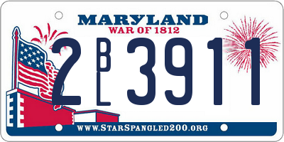 MD license plate 2BL3911