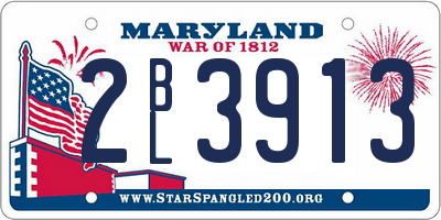 MD license plate 2BL3913