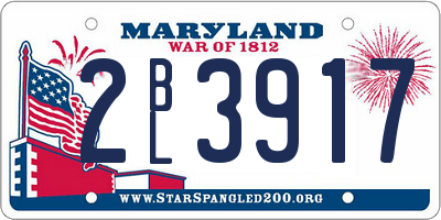 MD license plate 2BL3917