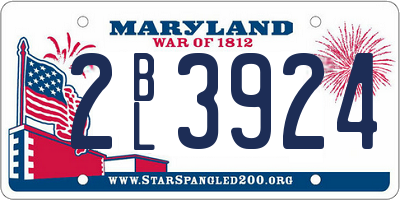 MD license plate 2BL3924