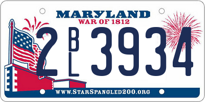 MD license plate 2BL3934