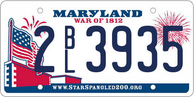 MD license plate 2BL3935