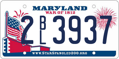 MD license plate 2BL3937