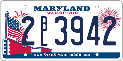 MD license plate 2BL3942