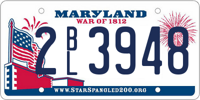 MD license plate 2BL3948