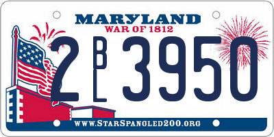 MD license plate 2BL3950