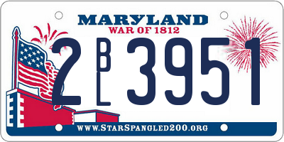 MD license plate 2BL3951