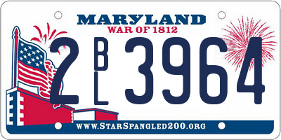 MD license plate 2BL3964