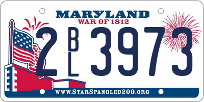 MD license plate 2BL3973