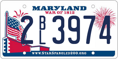 MD license plate 2BL3974