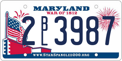MD license plate 2BL3987