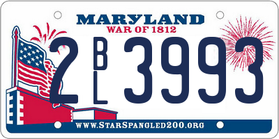 MD license plate 2BL3993