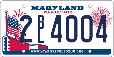 MD license plate 2BL4004