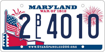 MD license plate 2BL4010