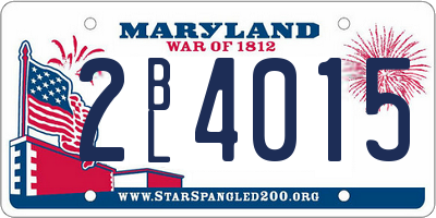 MD license plate 2BL4015