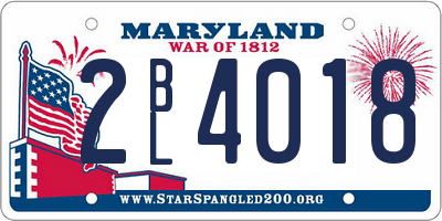 MD license plate 2BL4018