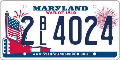 MD license plate 2BL4024