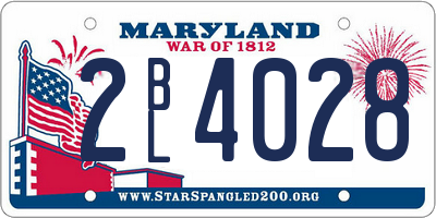 MD license plate 2BL4028