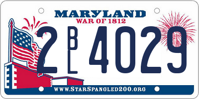 MD license plate 2BL4029