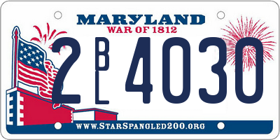 MD license plate 2BL4030