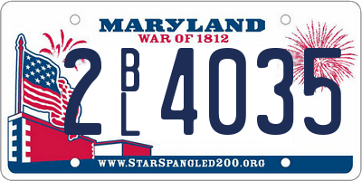 MD license plate 2BL4035