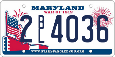 MD license plate 2BL4036