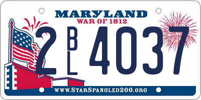 MD license plate 2BL4037