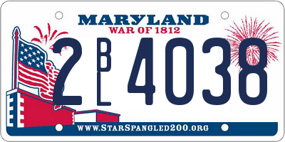 MD license plate 2BL4038