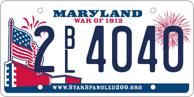 MD license plate 2BL4040