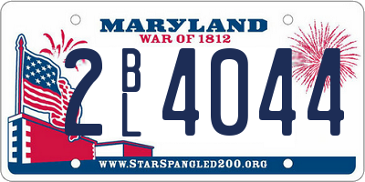 MD license plate 2BL4044
