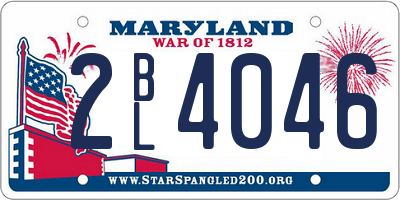 MD license plate 2BL4046