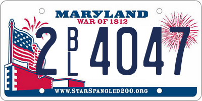 MD license plate 2BL4047