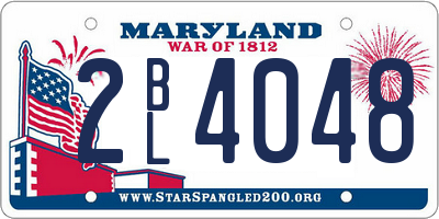 MD license plate 2BL4048