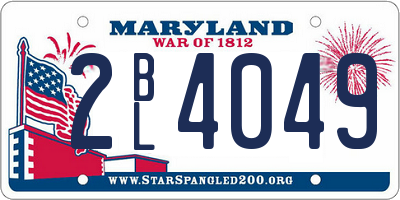 MD license plate 2BL4049