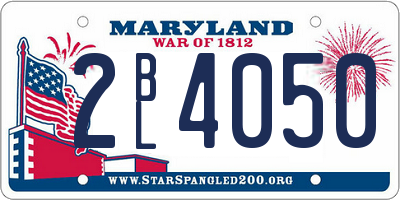 MD license plate 2BL4050