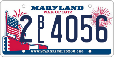 MD license plate 2BL4056