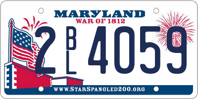 MD license plate 2BL4059