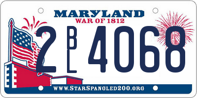 MD license plate 2BL4068