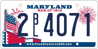 MD license plate 2BL4071