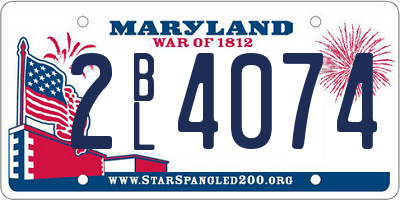 MD license plate 2BL4074