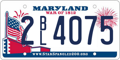 MD license plate 2BL4075